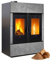 Klover DUAL AIR Hybrid Kombi Kaminofen Holz Pellet Soap Stone/Stahl 17,81 kw